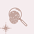 A magnifying glass over a fingerprint highlighting that every organisation is unique